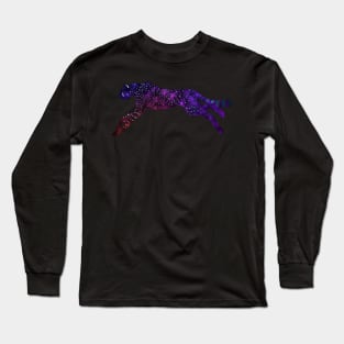 Space Cheetah Silhouette Long Sleeve T-Shirt